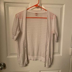 White Sort Sleeve Cardigan - M